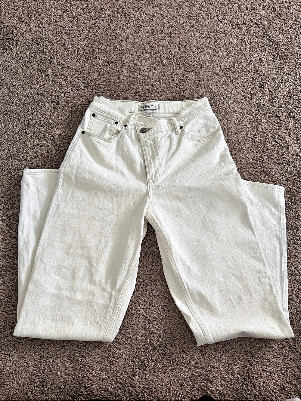 Abercrombie & Fitch Curve Love The '90s Straight Jeans cross waist 27